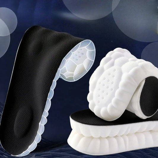 4D Latex Sport Insoles Soft High Elasticity Shoe Pads Breathable Running Basket Shoe Sole Arch Support Orthopedic Inserts Unisex
